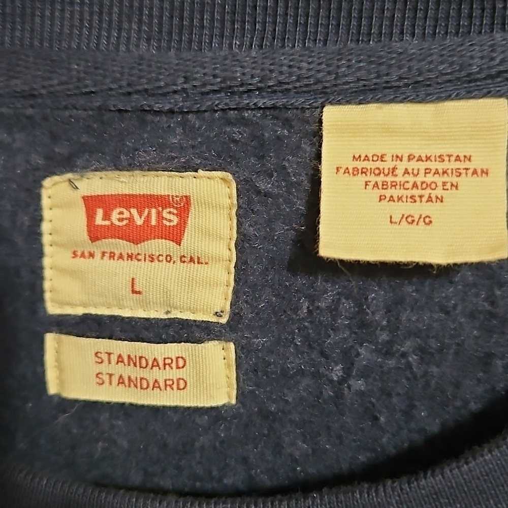 Levi's Unisex Blue Crewneck Cotton Blend Sweatshirt Size Large - Picture 5 of 14